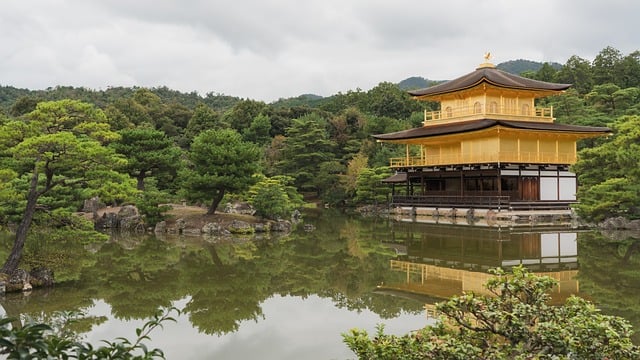 Kyoto temple with traditional Japanese garden